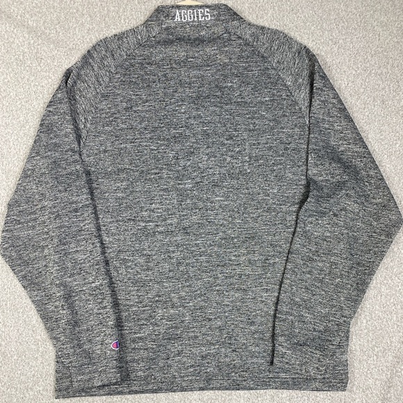 Champion quarter zip Texas A&M Aggie pullover heathered black XL football fan - Picture 6 of 9